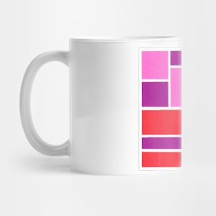 Inverted Purple Red Pink Geometric Abstract Acrylic Painting II Mug